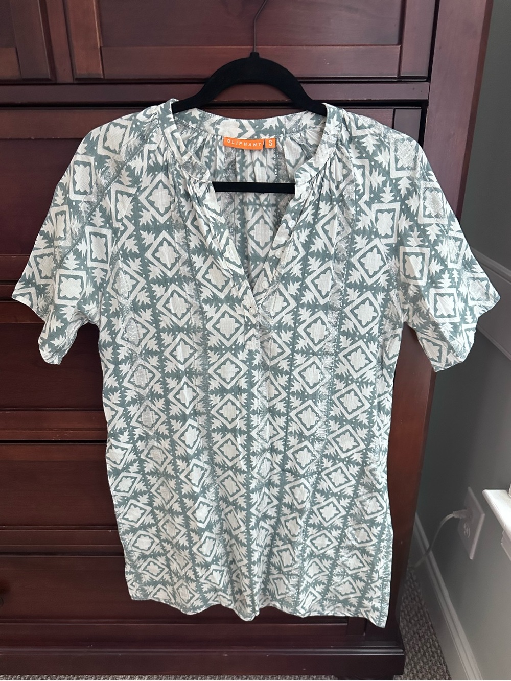 Oliphant metallic geometric print mini dress size S
